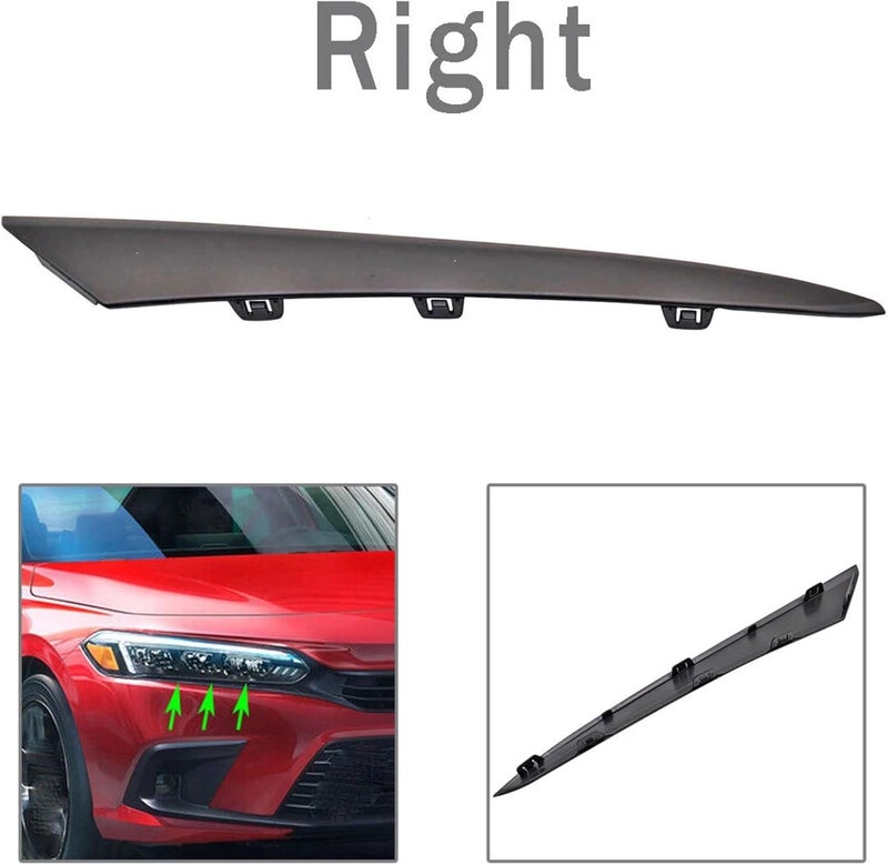 SUNNER THINKEN Front Right Headlight Eyelid Molding Trim Strip for Honda Civic 2022-2023#71202-T31-H01 71202-T20-A01 - Image 2